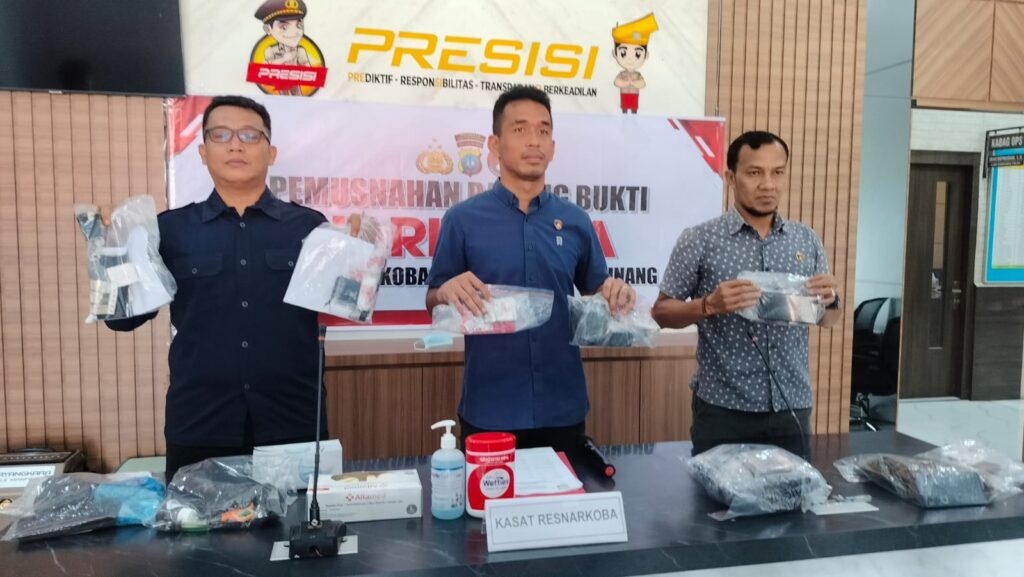 Polresta Tanjungpinang Musnahkan Barang Bukti Narkoba 88,41 Gram