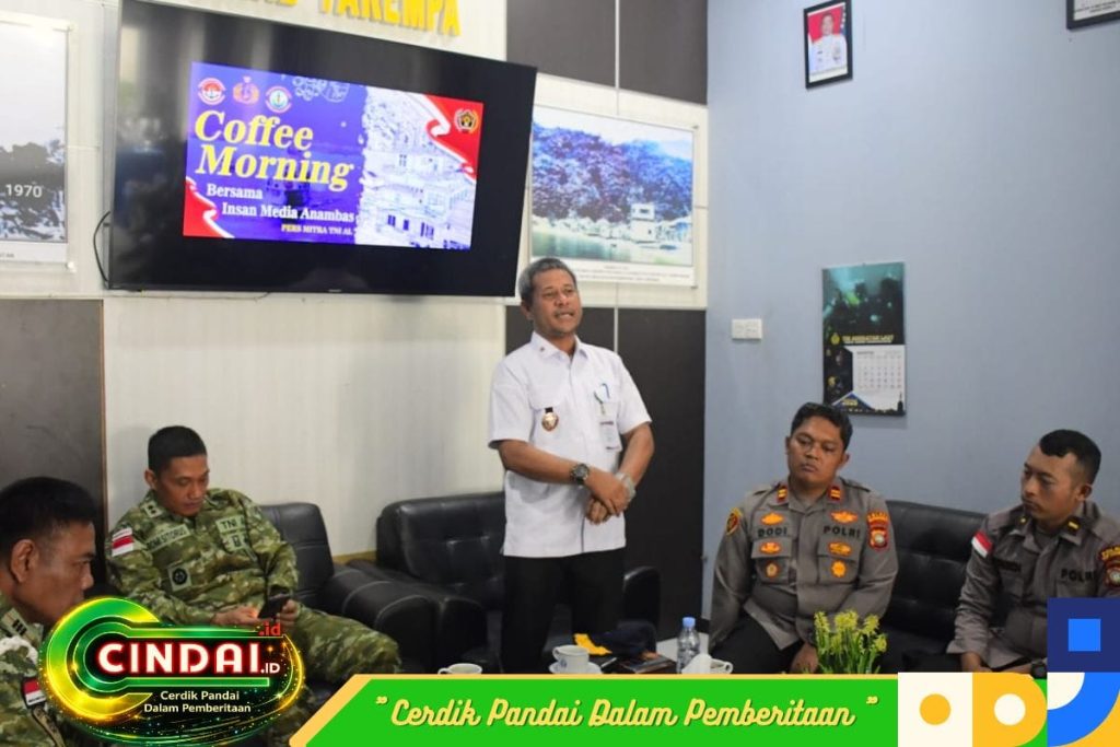 Perkuat Sinergitas dan Kemitraan, Lanal Tarempa Gelar Coffee Morning Bersama Insan Media Anambas
